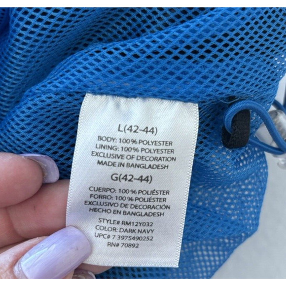 Starter Jacket Mens Larger Dark‎ Navy Warm Up Jacket Zip Up Front Pockets - Picture 6 of 7